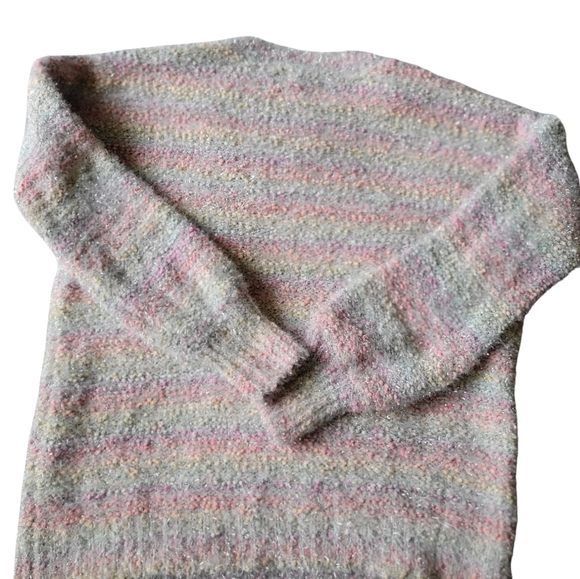 LC Lauren Conrad Striped Women's Sweater Rainbow Colorful - Picture 1 of 4